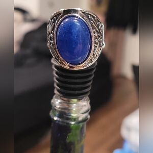 Sterling Silver Lapis Men's Ring Handmade in Turkey